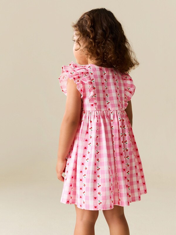 Seraphine Pink Gingham Double Ruffle Sleeve Dress (3mths-8yrs)