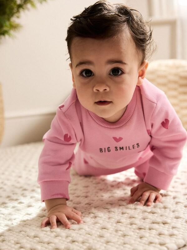 Seraphine Pink Heart Printed Jersey Baby Romper (0mths-3yrs)