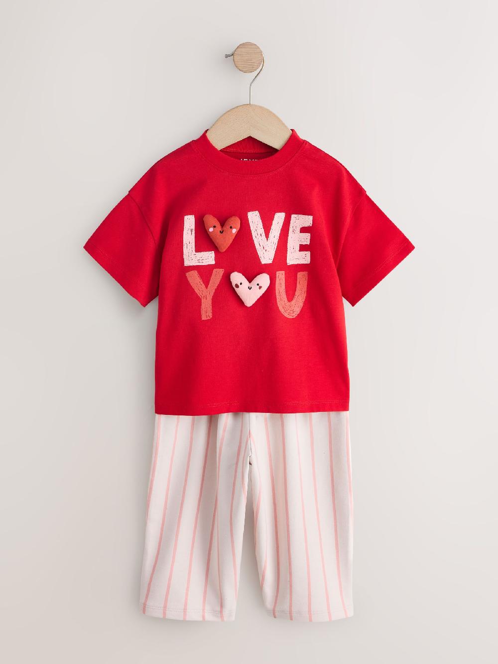 seraphine Pink Hearts Top & Trousers Set 2 Pack (3mths-7yrs)