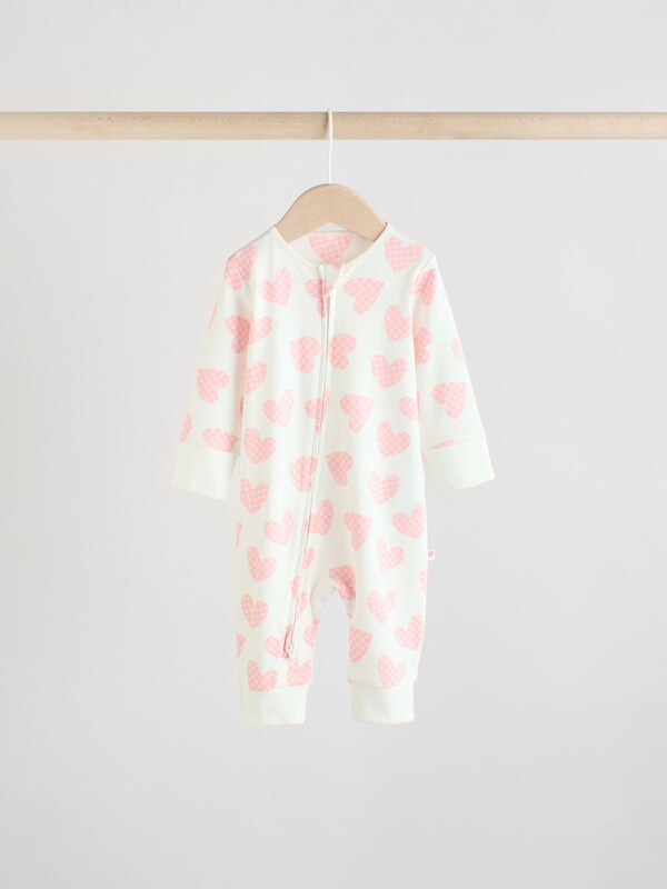 Seraphine Pink Print Two Way Zip Baby Sleepsuits 4 Pack (0mths-3yrs)