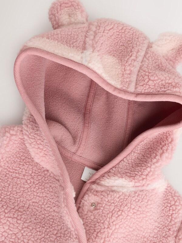 Seraphine Pink Tonal Heart Printed Borg Baby Jacket (0mths-2yrs)