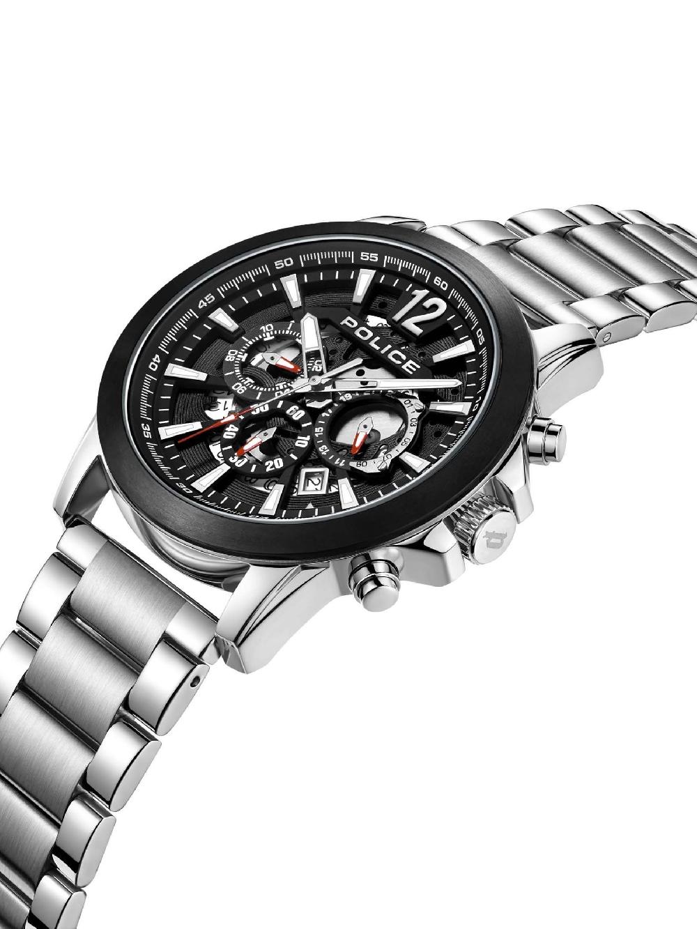 seraphine Police Silver Vertigo Stainless Steel Multi Dial Watch