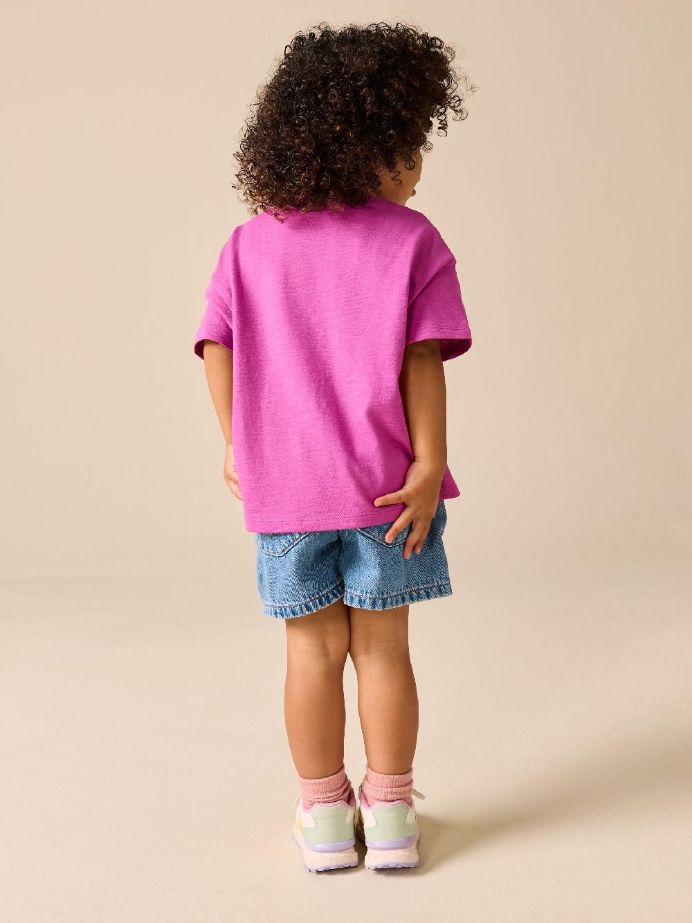 seraphine Purple Short Sleeve Heart Embroidered Top (3mths-7yrs)