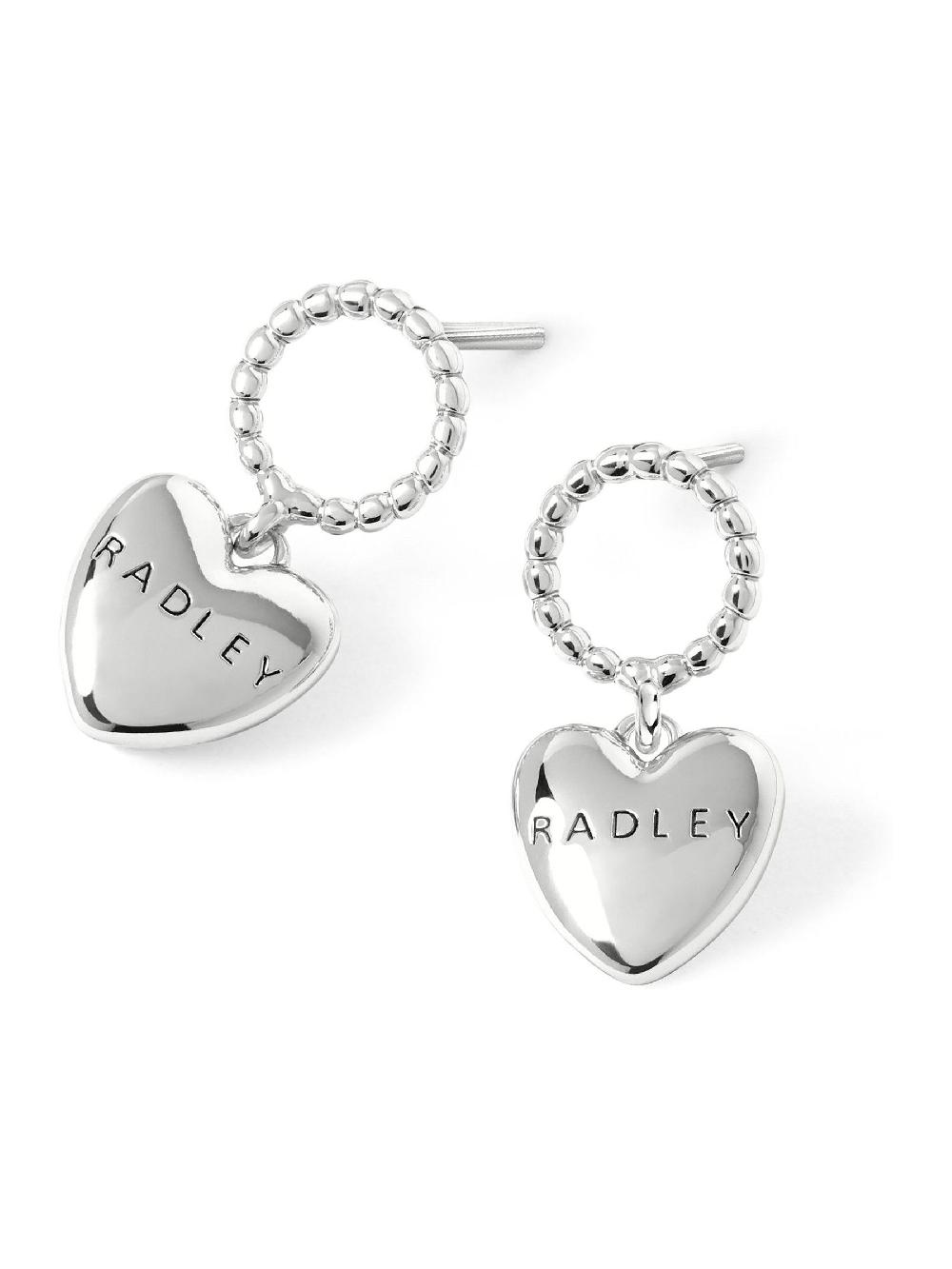 Seraphine Radley Silver Tone Hanging Heart Earrings