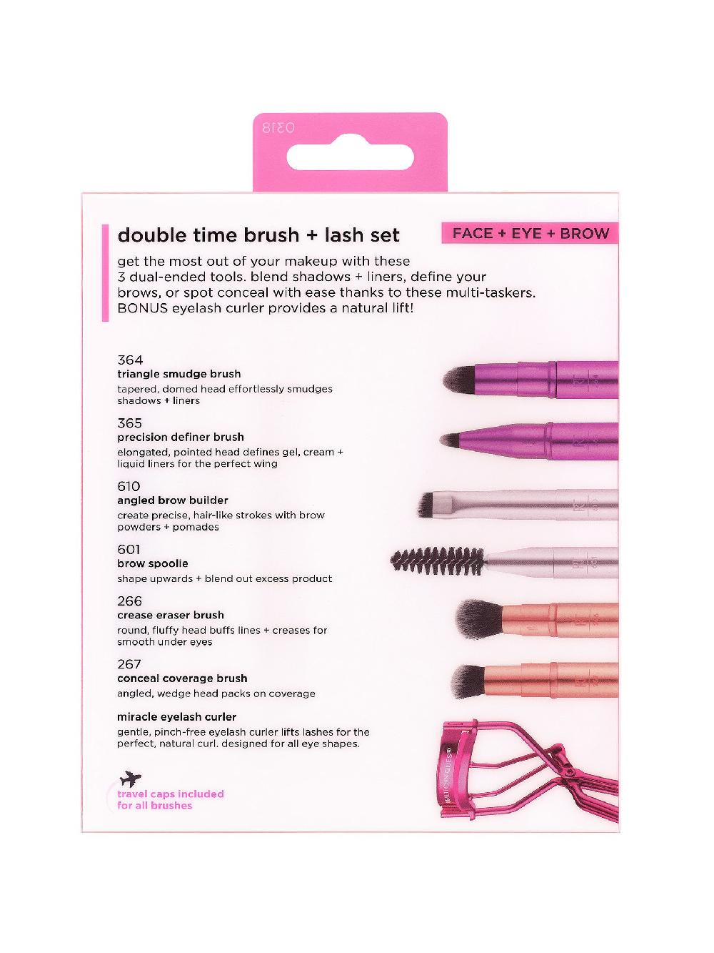 Seraphine Real Techniques Double Time Eye Brush & Eyelash Curler Set