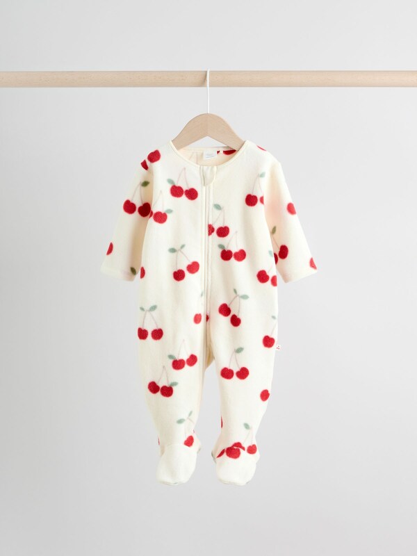 Seraphine Red 2 Pack Micro Fleece Two Way Zip Baby Sleepsuits