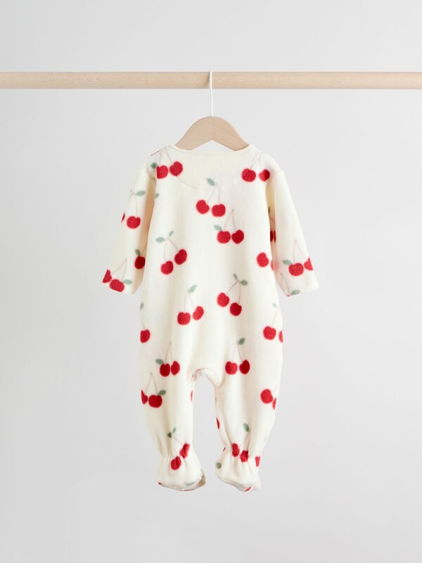 Seraphine Red 2 Pack Micro Fleece Two Way Zip Baby Sleepsuits