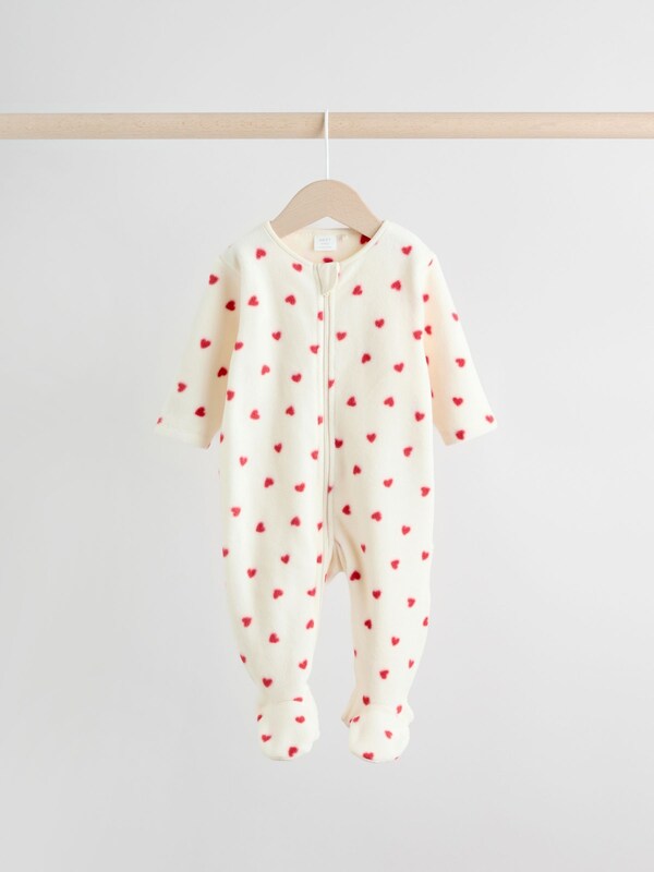Seraphine Red 2 Pack Micro Fleece Two Way Zip Baby Sleepsuits