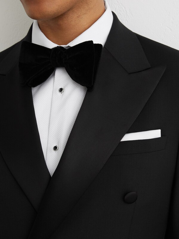 Seraphine Reiss Black Poker Db Tailored-Fit Double-Breasted Tuxedo Jacket