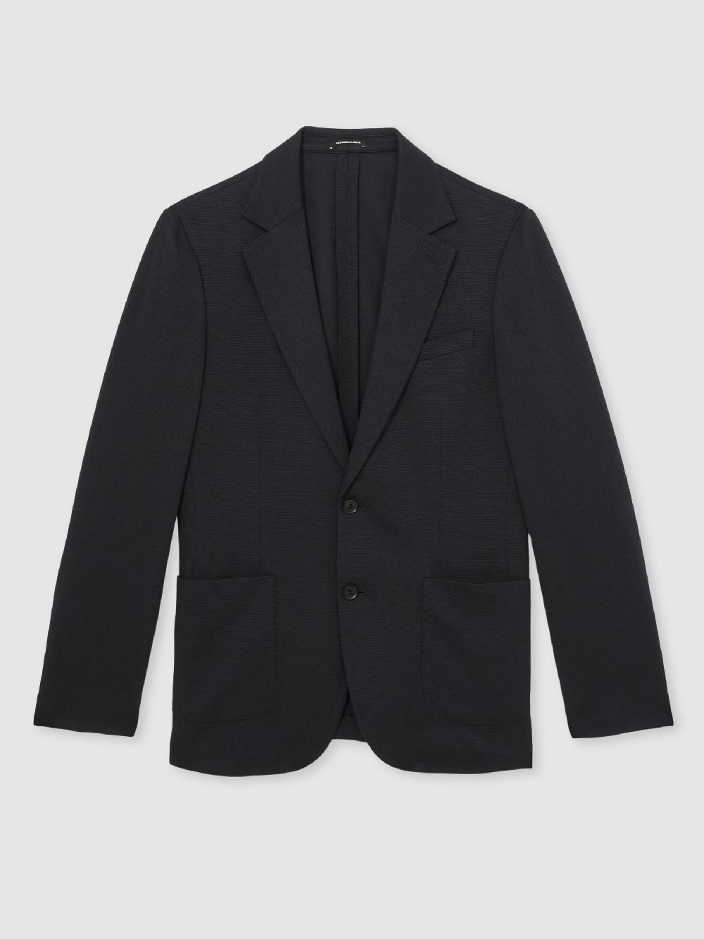 seraphine Reiss Navy Gerrard Single-Breasted Jersey Suit Blazer Tailored-Fit