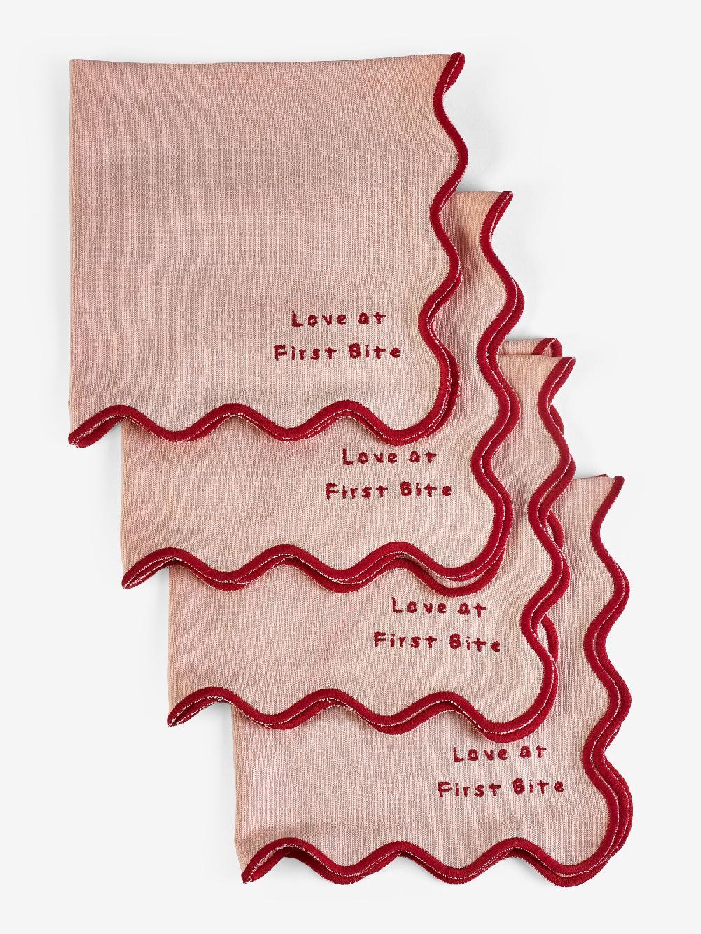 seraphine Rockett St George Pink First Bite 100% Cotton Napkins Set Of 4