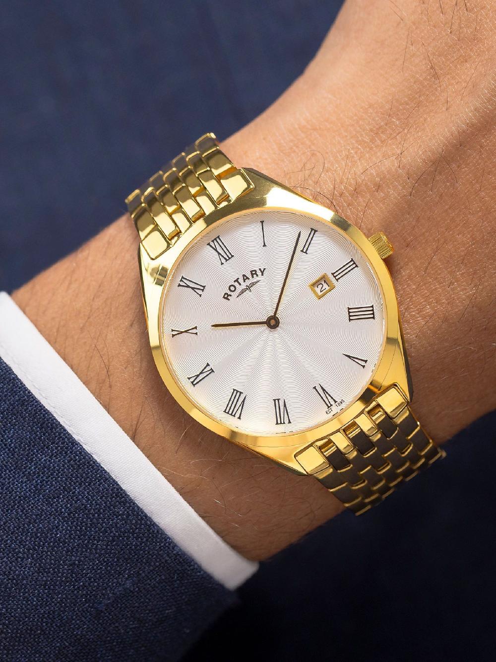 seraphine Rotary Gold Plated Ultra Slim Bracelet Watch