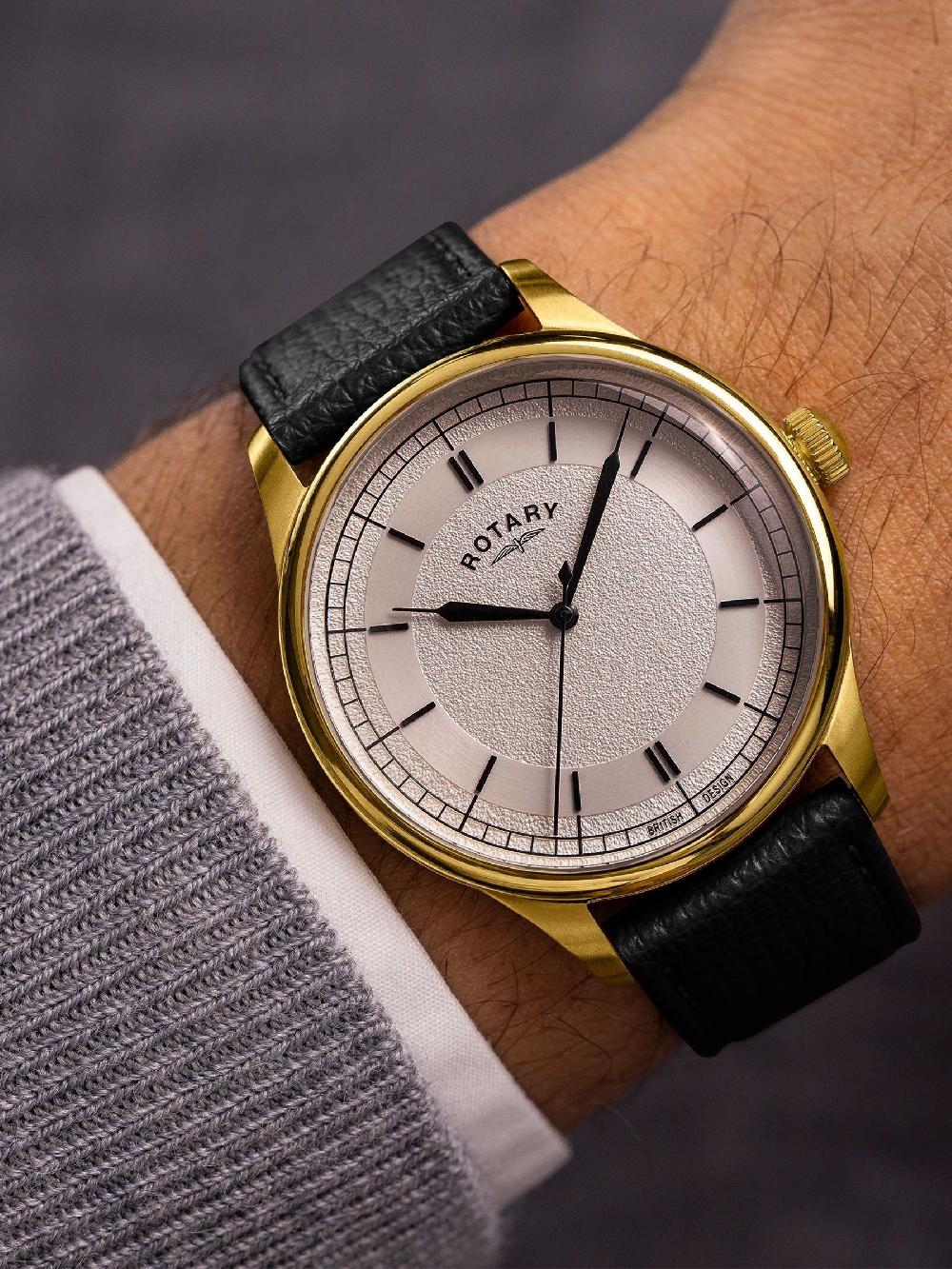seraphine Rotary Heritage 40mm Tone Case Leather Brown Strap Watch