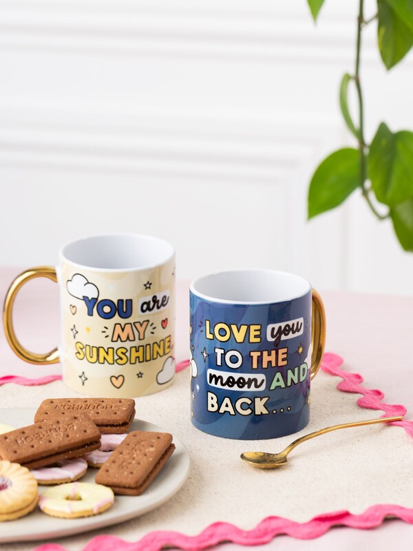Seraphine Sam Jayne Designs Gold Sun And Moon 2 Mug Set