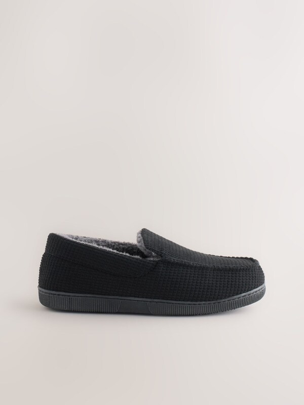 Seraphine Black Closed Back Textured Slippers