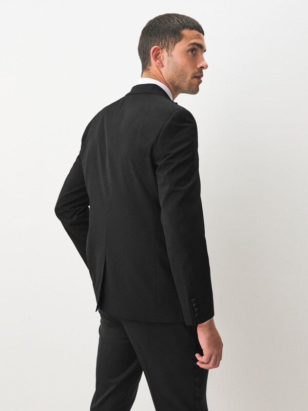 Seraphine Black Regular Fit Tuxedo Suit Jacket