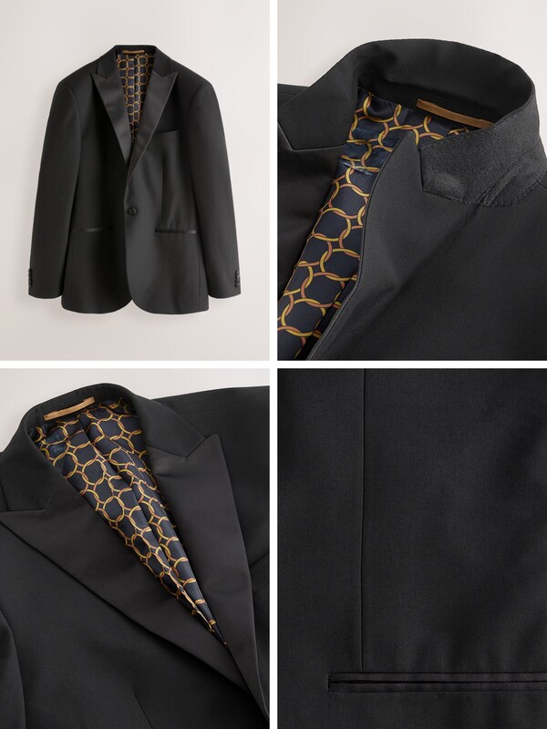 seraphine Black Slim Fit Tuxedo Suit Jacket