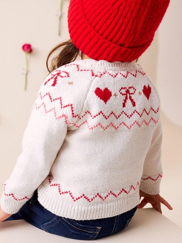 Seraphine Ecru Heart Yoke Cardigan (3mths-7yrs)