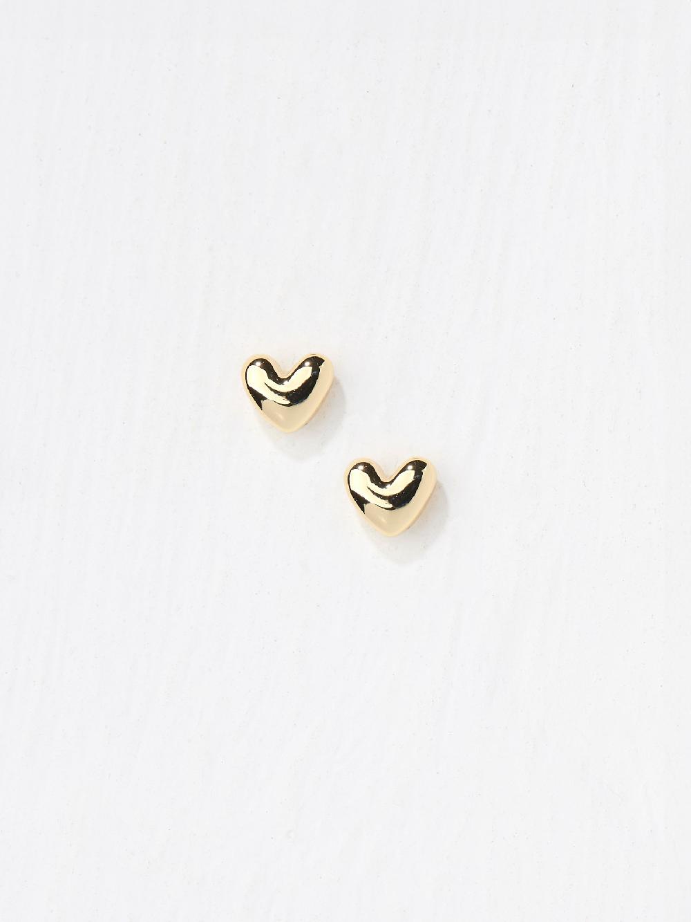 Seraphine FatFace Gold Tone Heart Stud Earrings