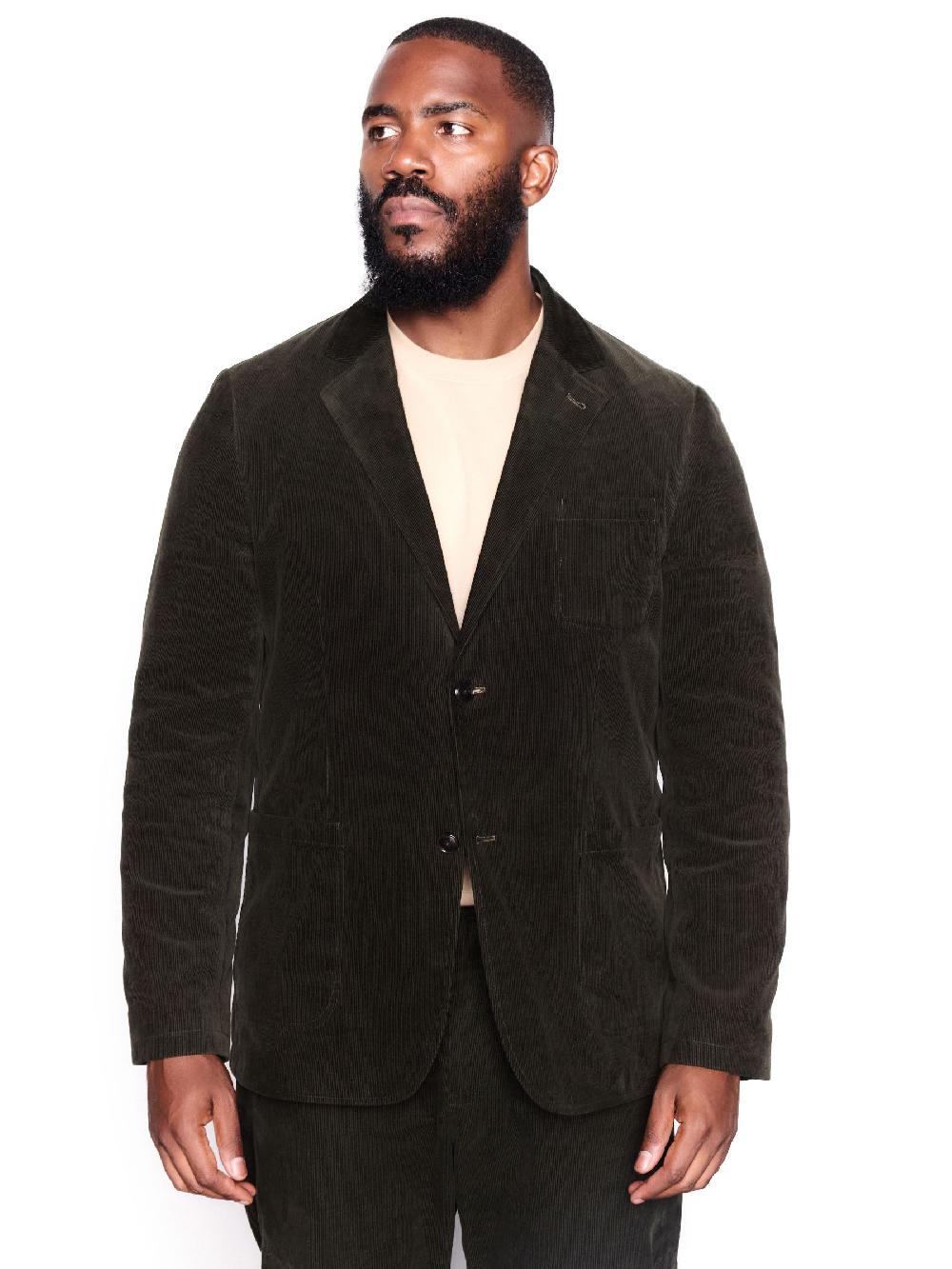 seraphine Green Relaxed Fit Corduroy Suit Jacket