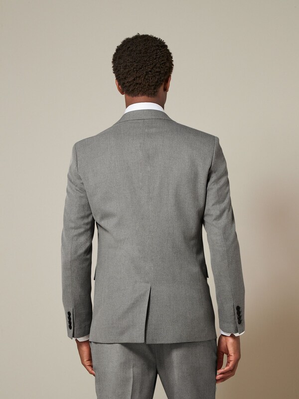 Seraphine Grey Slim Fit Textured Suit Jacket