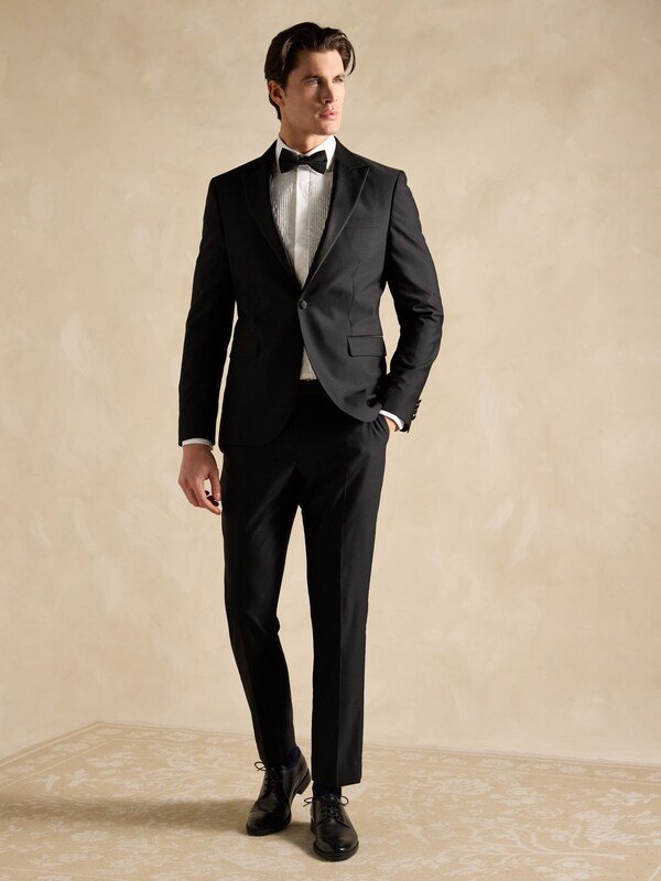 Seraphine Joules Black Slim Fit Tuxedo Suit Jacket
