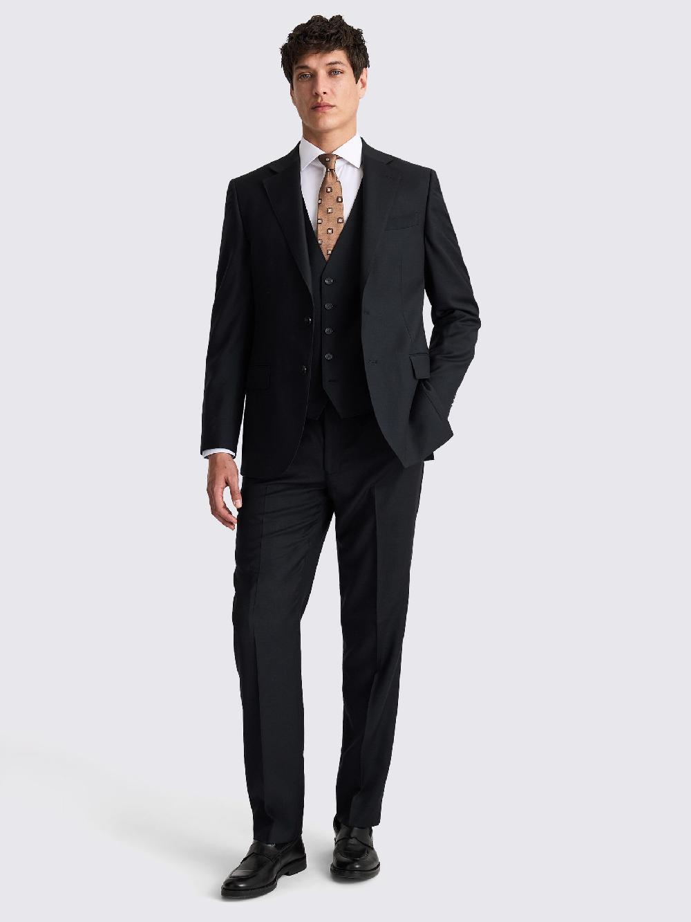 Seraphine MOSS Black Regular Fit Twill Suit Jacket