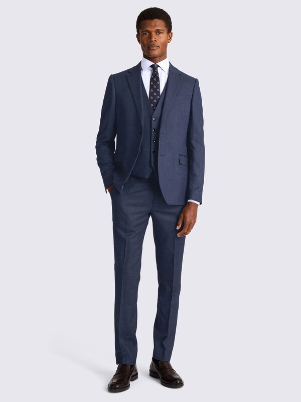 Seraphine MOSS Blue Slim Fit Twisted Suit Jacket