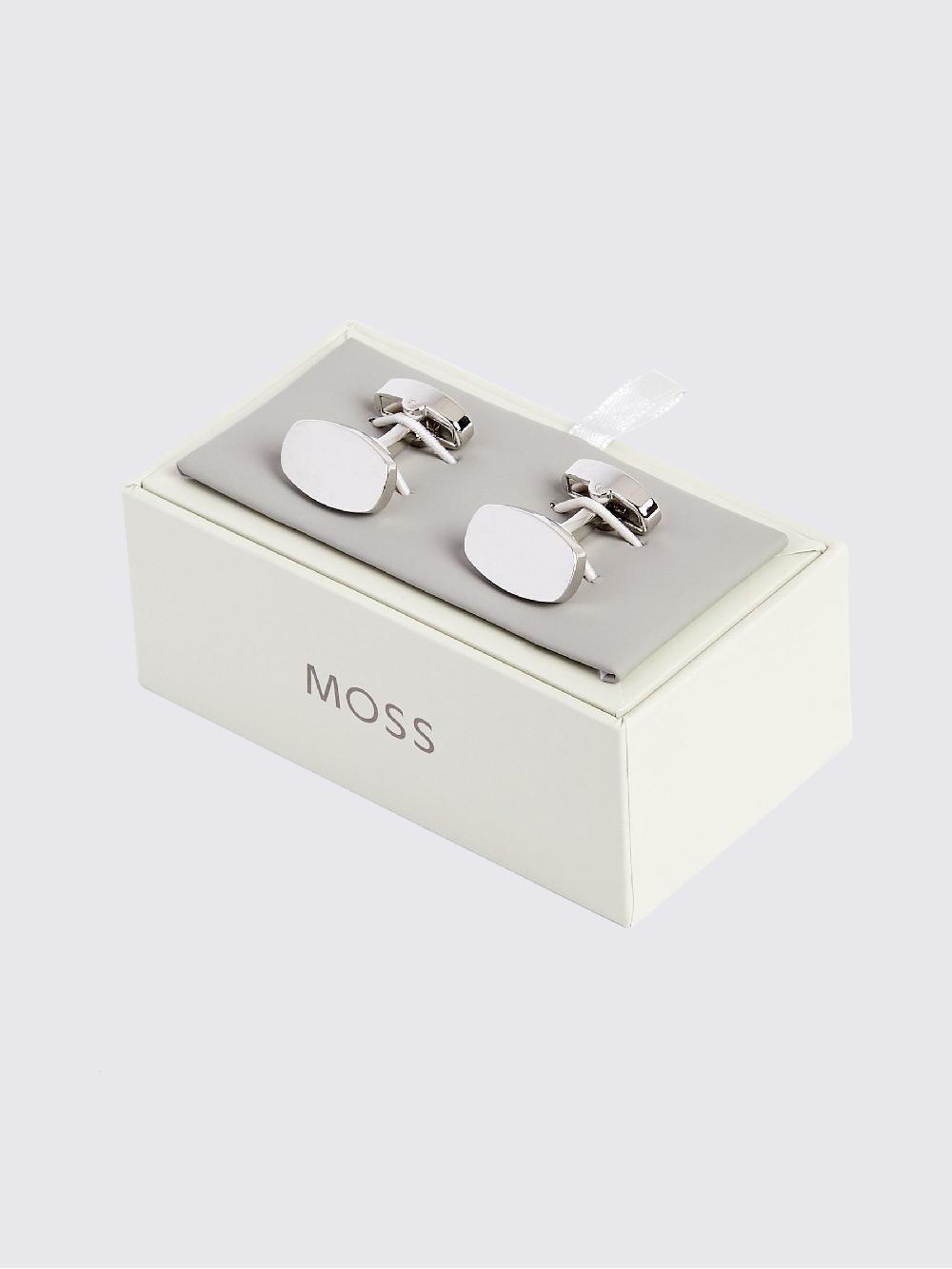 seraphine MOSS Brushed Silver Tone Cufflinks