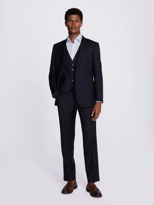 Seraphine MOSS Navy Regular Fit Twill Suit Jacket
