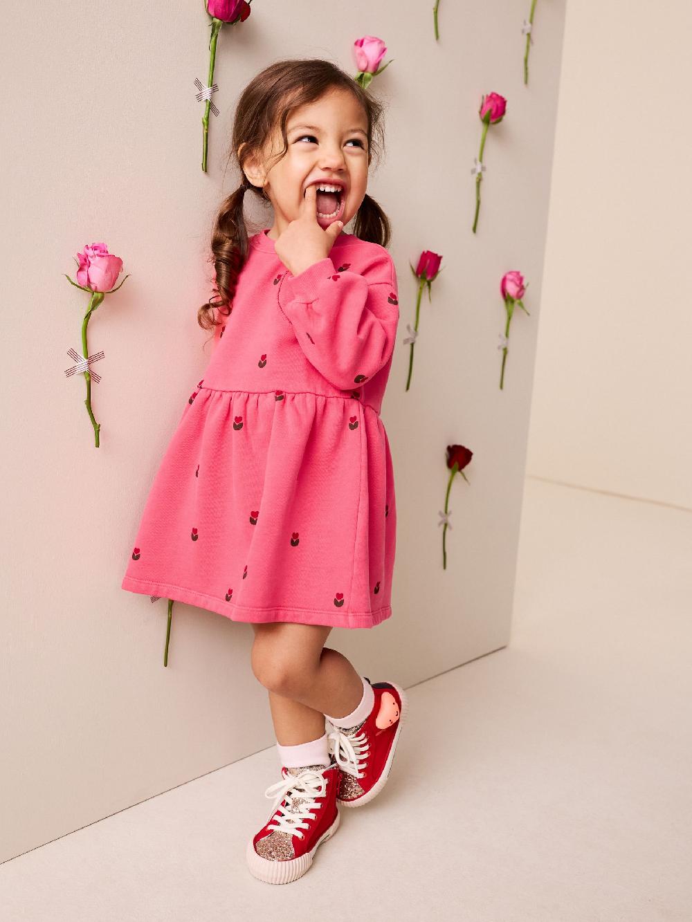 Seraphine Pink Hearts Sweat Dress (3mths-7yrs)