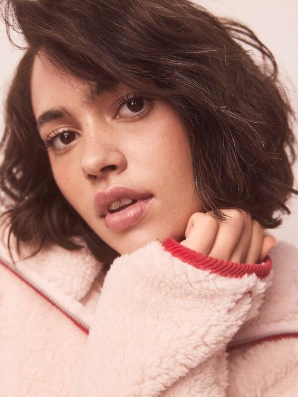 Seraphine Pink/Red Heart Borg Full Zip Fleece
