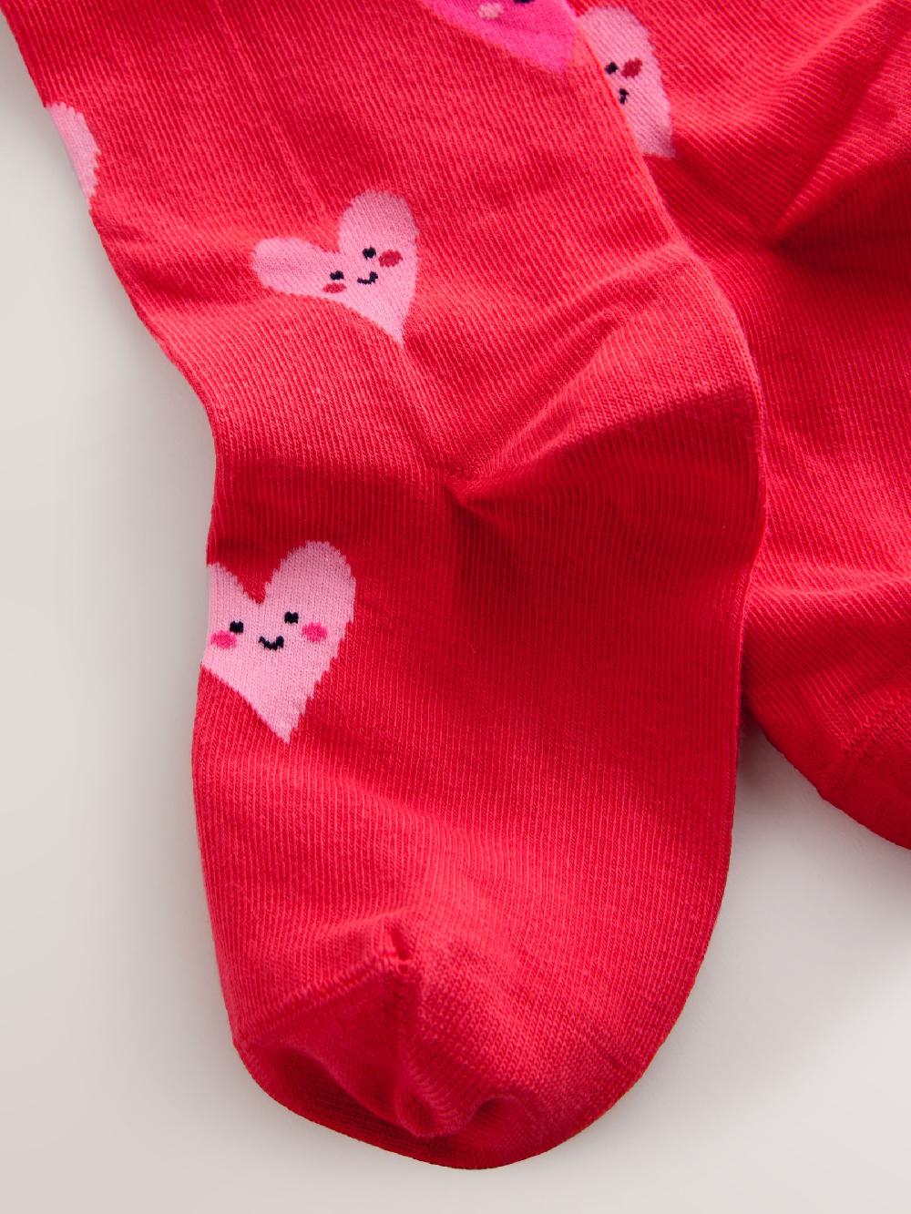 seraphine Red Cotton Rich Heart Tights