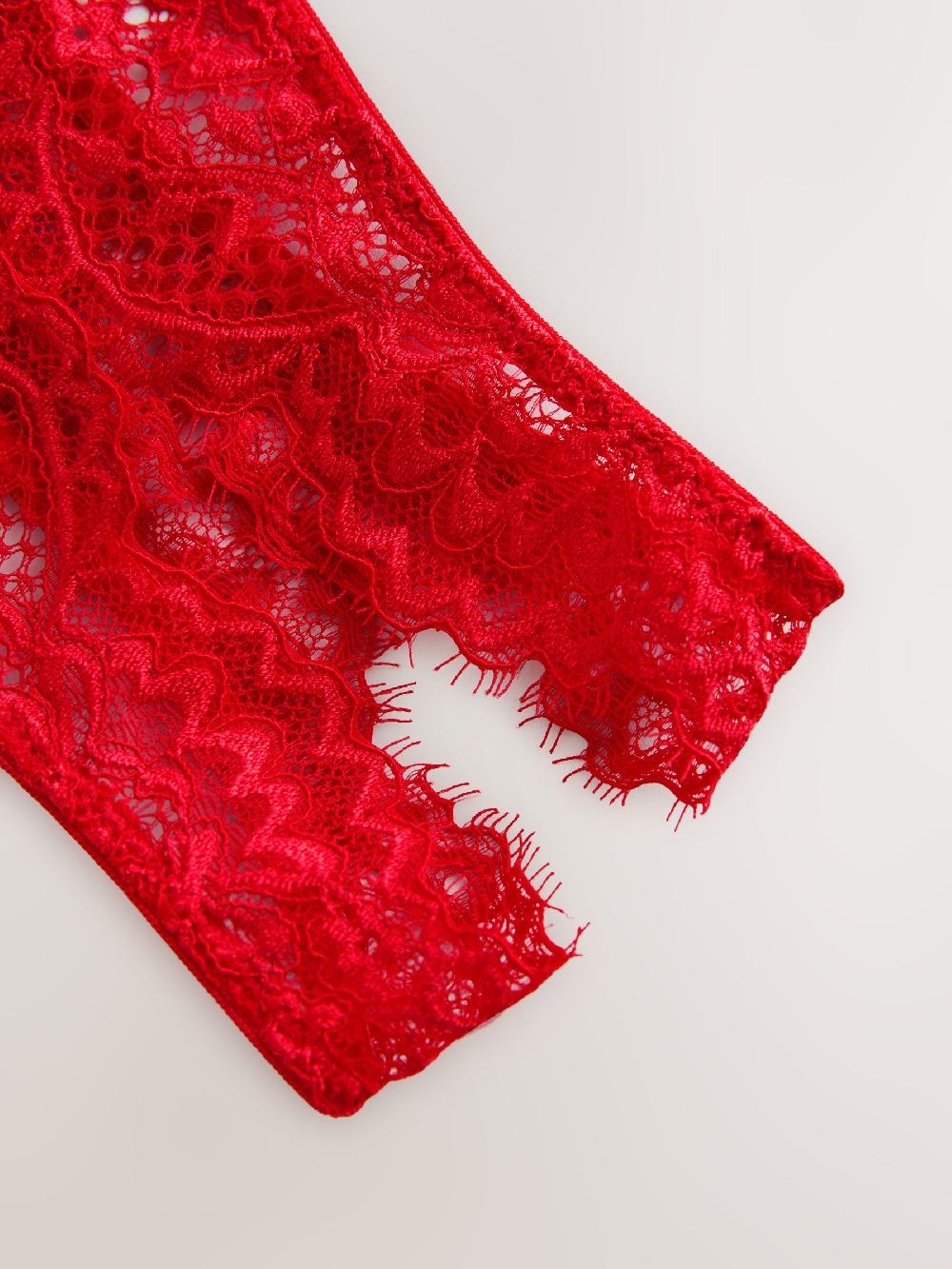 seraphine Red Crotchless Thong Lace Knickers
