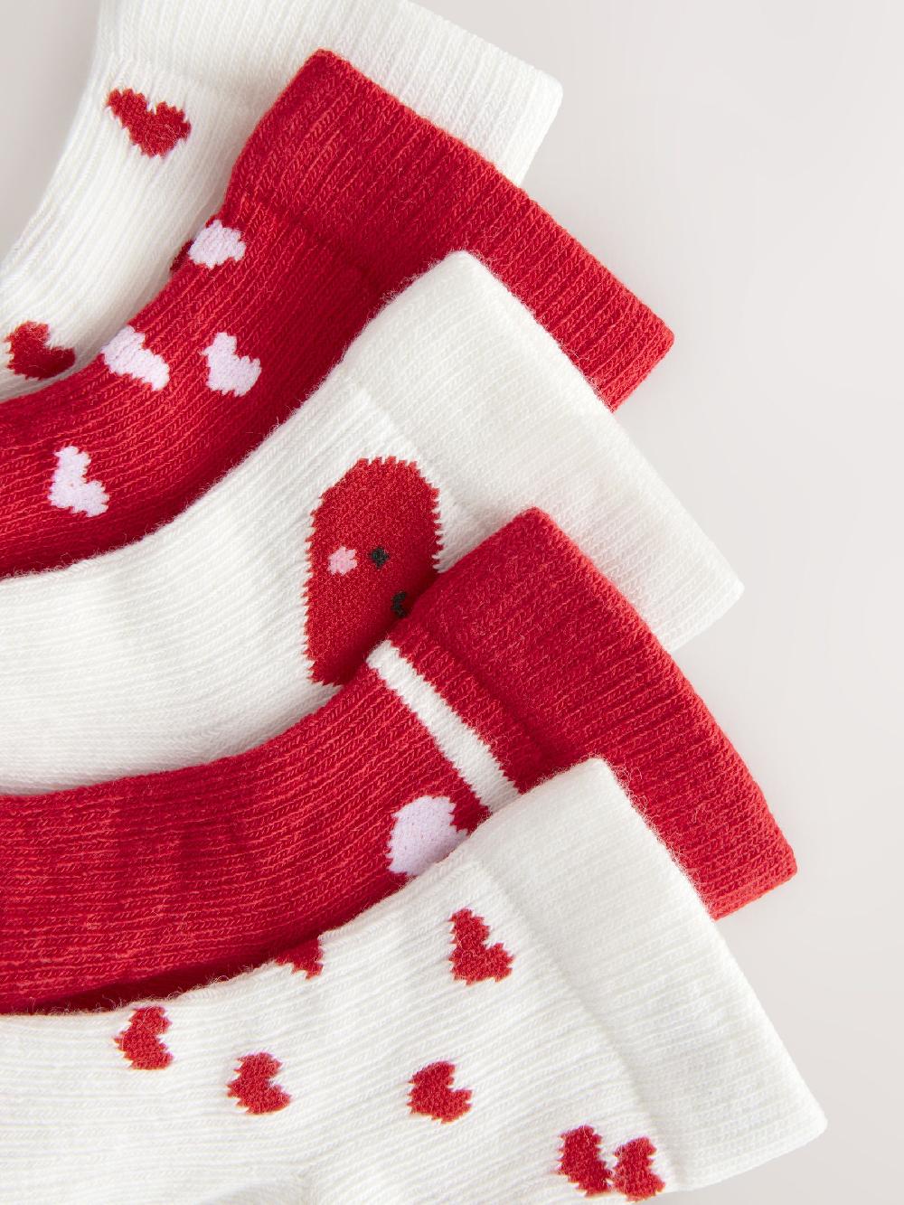 seraphine Red Heart Baby Socks 5 Pack (0mths-2yrs)