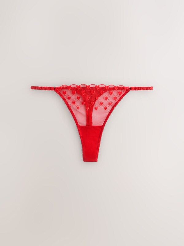 Seraphine Red Premium Swiss Heart Embroidery Thong