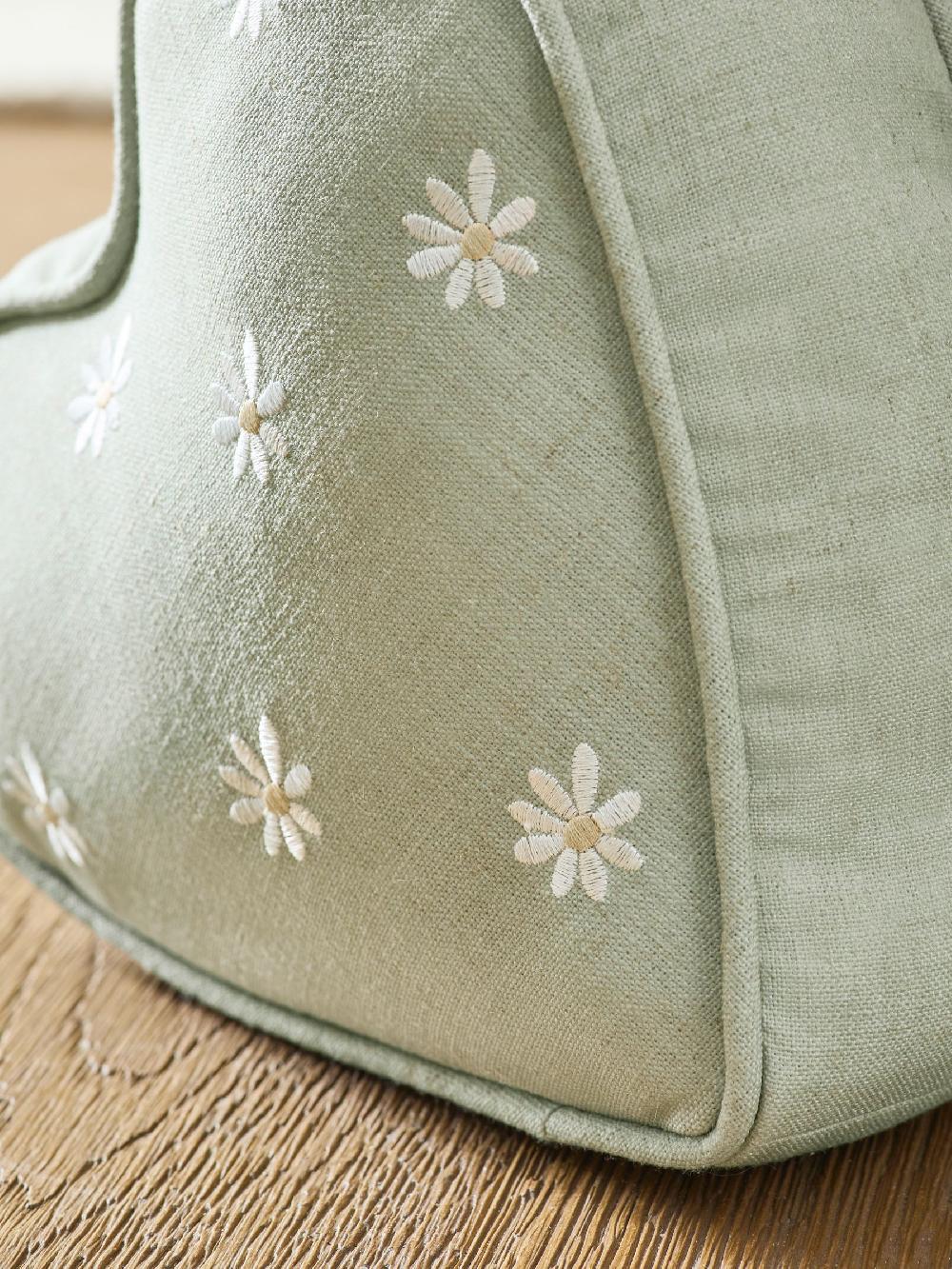 Seraphine Sage Green Daisy Heart Doorstop