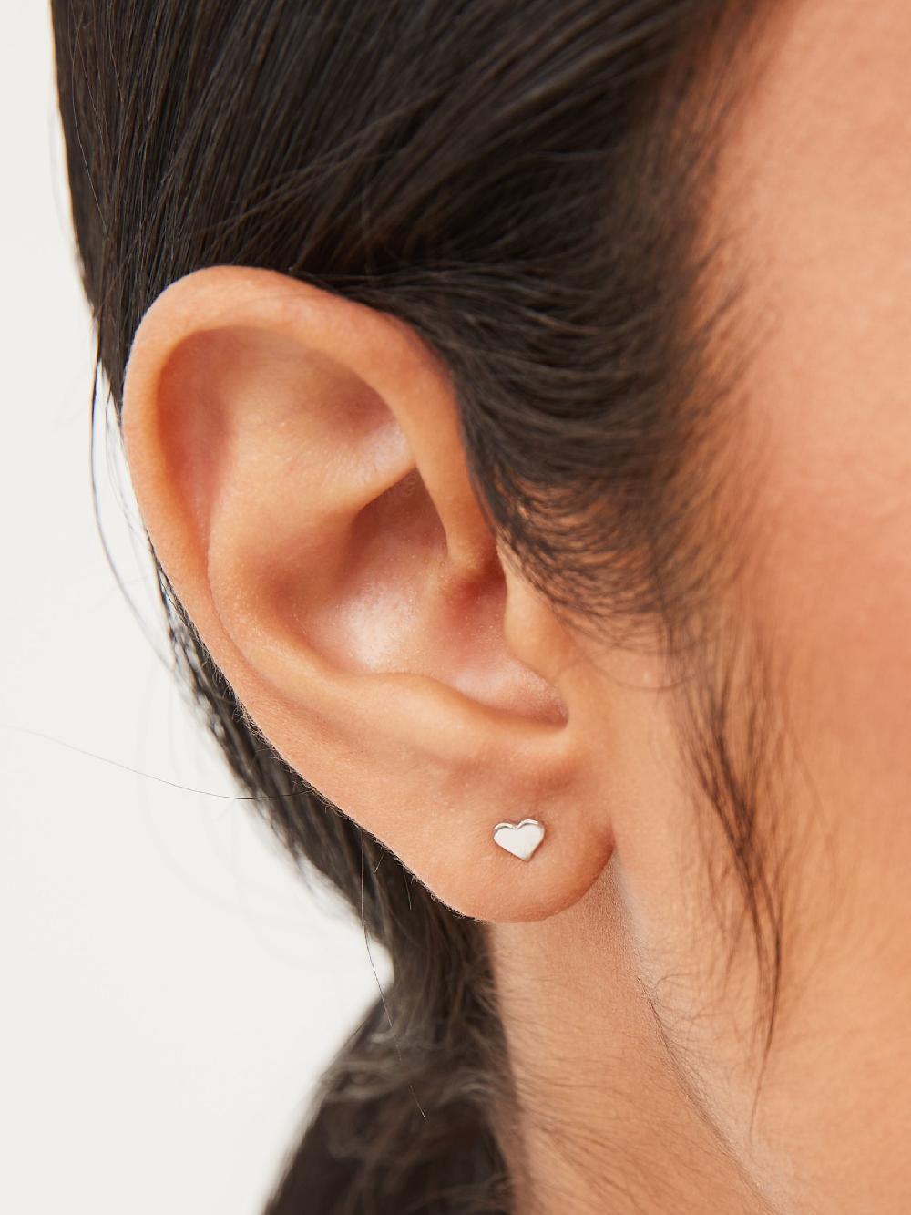 seraphine Sterling Silver Heart Stud Earrings