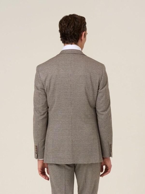 Seraphine Skopes Brown Single Breasted Cannon Tailored Fit Houndstooth Single Suit Jacket