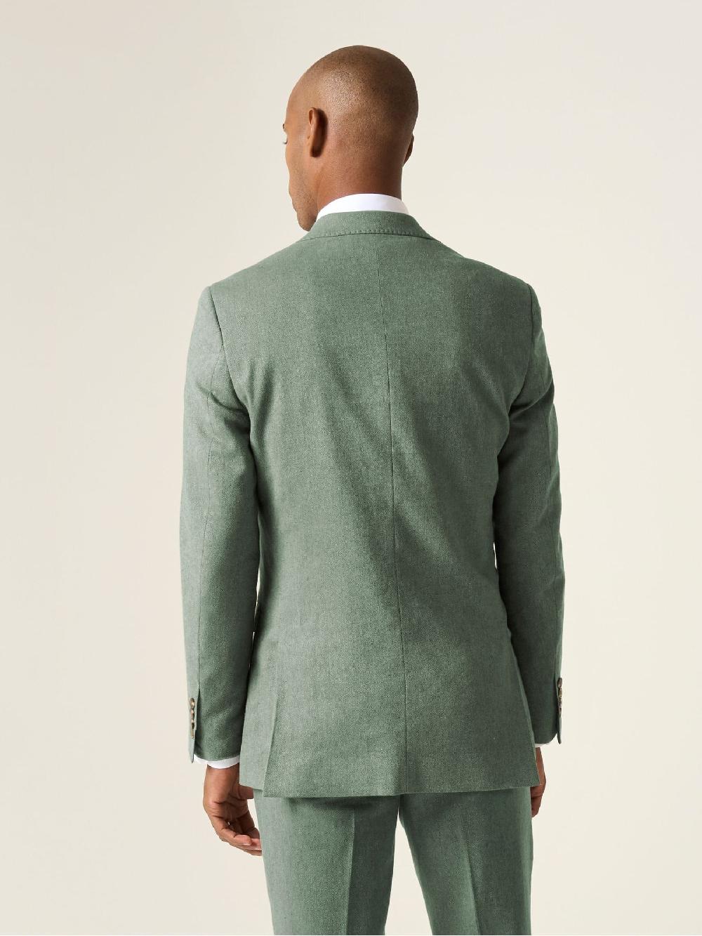 seraphine Skopes Green Tailored Fit Calvados Linen Blend Suit Jacket
