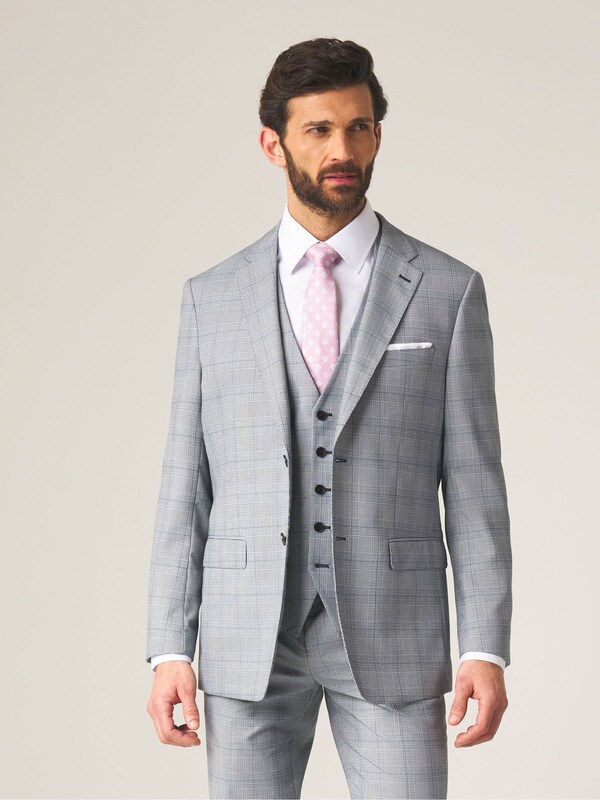 seraphine Skopes Grey Tailored Fit Fit Anello Check Suit Jacket