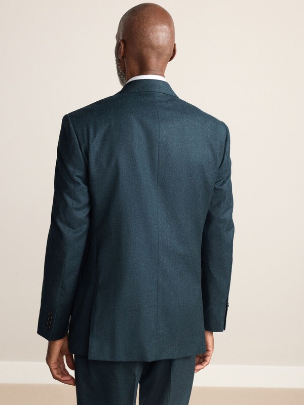 Seraphine Teal Blue Regular Fit Signature Zignone Italian Wool Cashmere Blend Flannel Suit Jacket