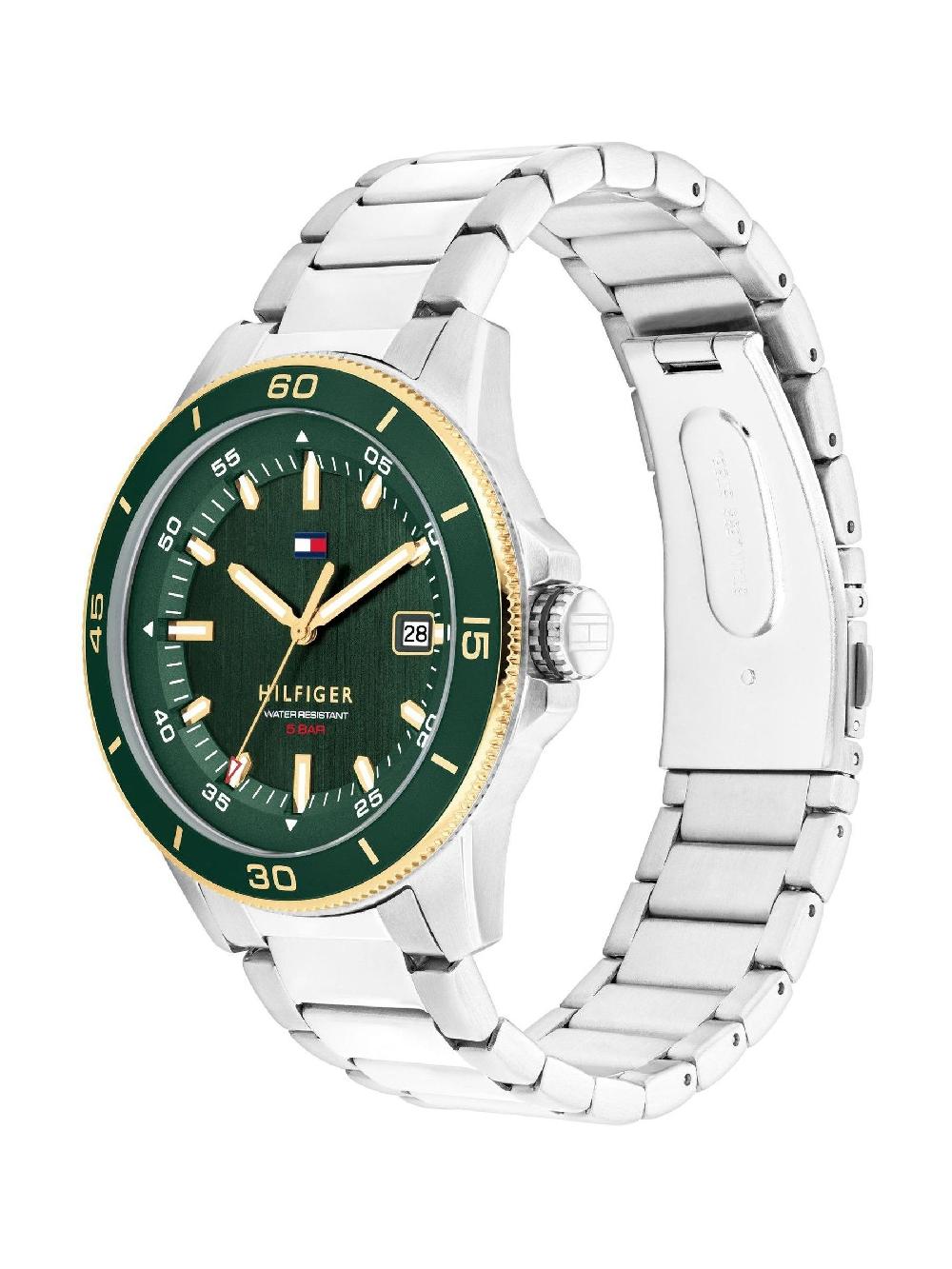seraphine Tommy Hilfiger Silver Tone Men's Stainless Steel Bracelet Watch