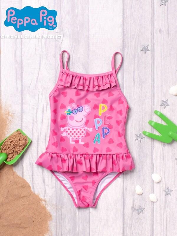 Seraphine Vanilla Underground Pink Girls Peppa Pig Swimsuit And Towel Poncho Set