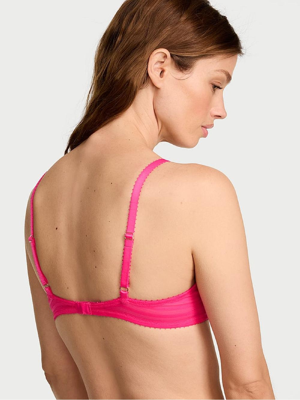 seraphine Victoria's Secret Enchanted Pink Unlined Sheer Stripe Bra