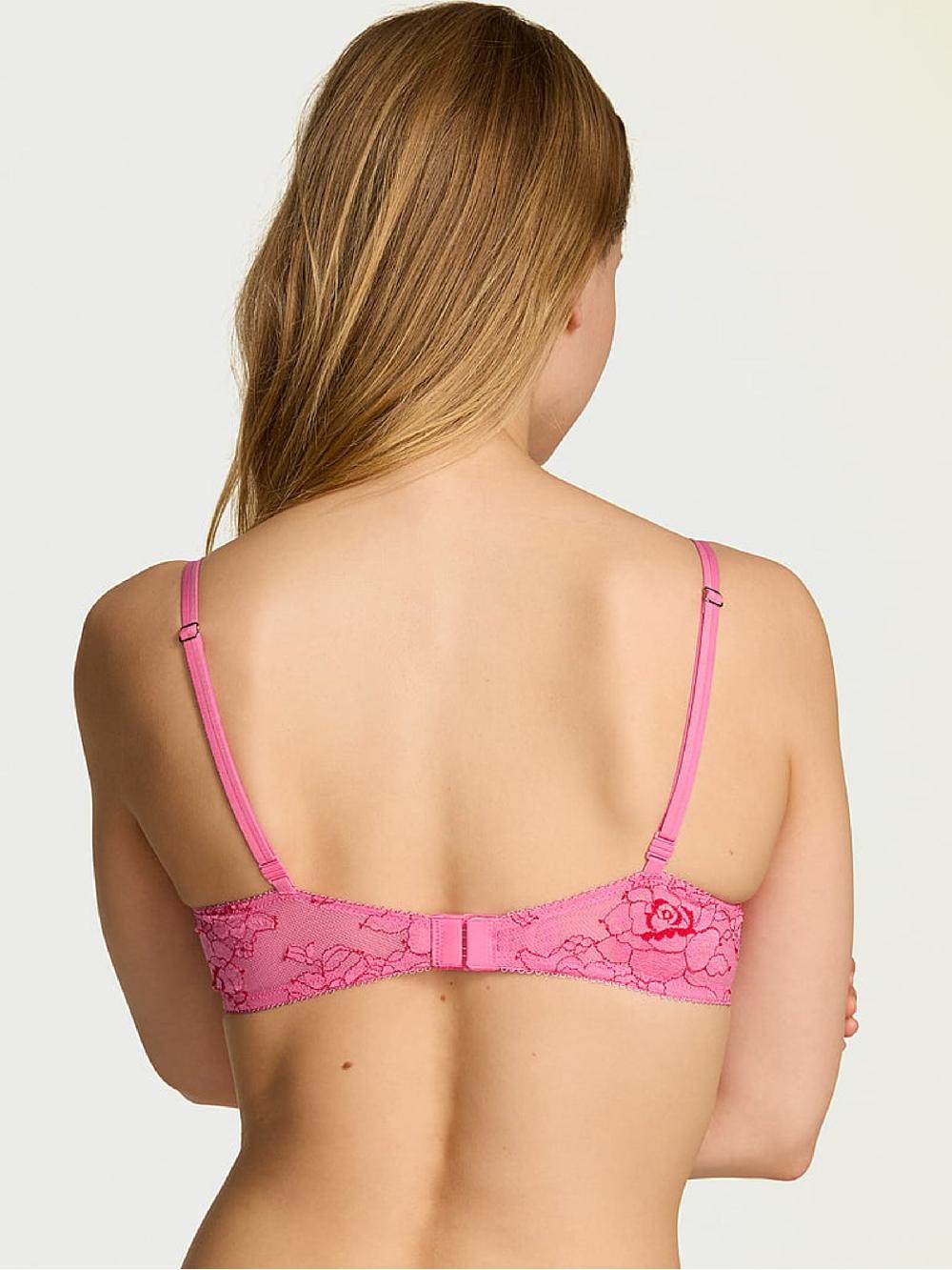 seraphine Victoria's Secret Rose Garden Pink Dye Push Up Lace Bra