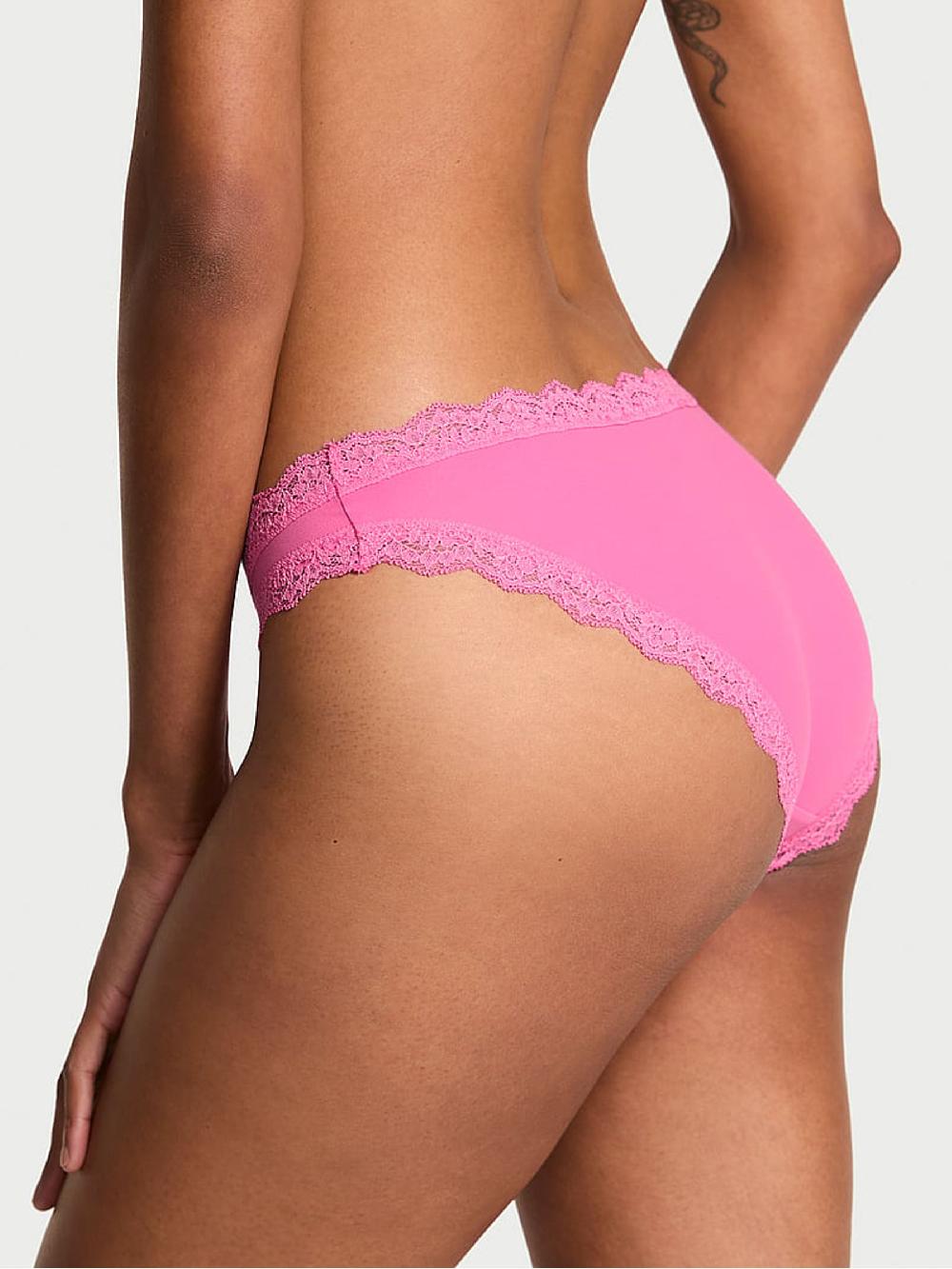 seraphine Victoria's Secret Rose Garden Pink Lace Trim Bikini Knickers