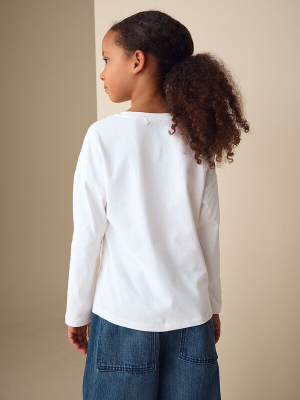 Seraphine White Rainbow Hearts Long Sleeve Sequin Top (3-16yrs)